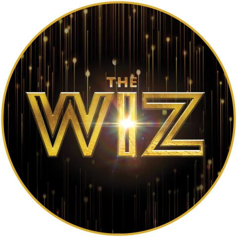 The Wiz show logo in gold font against a black background