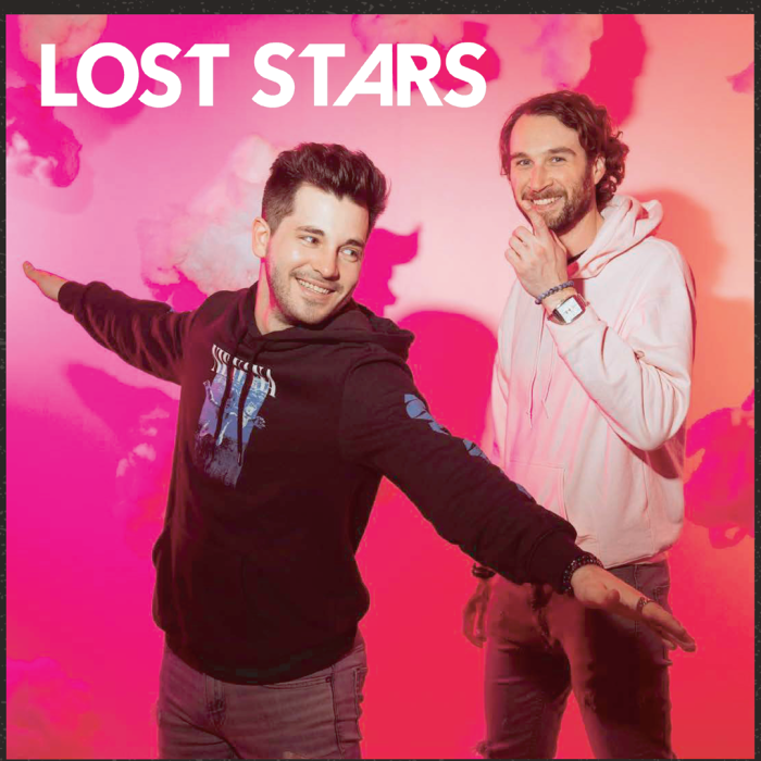Lost Stars 2 band members on a pick background