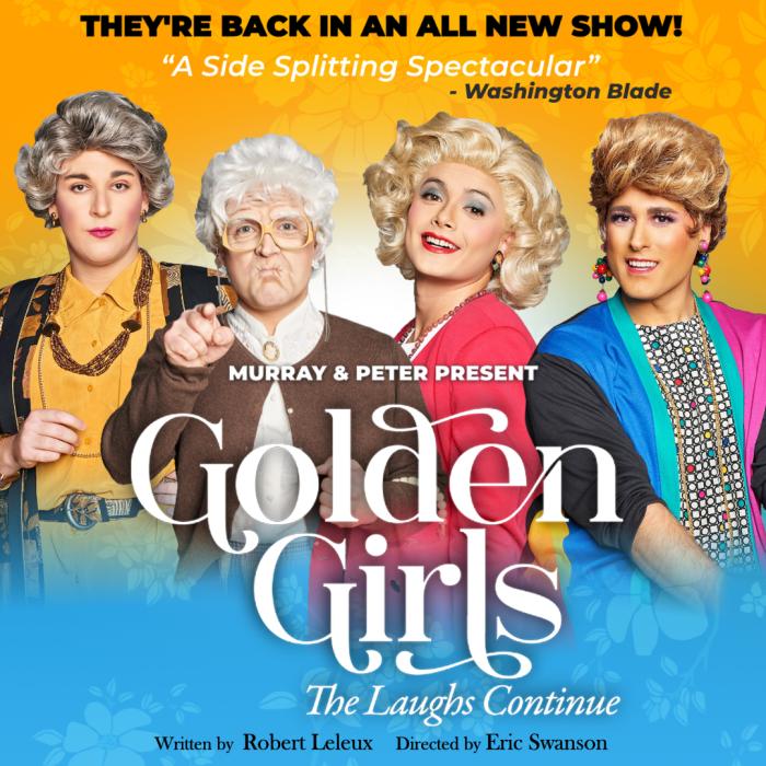 The four Golden Girls behind the Golden Girls Logo.