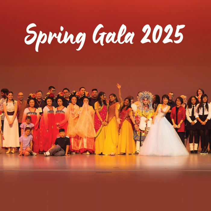 Spring Gala 2025 with a number of actors in costume on stage